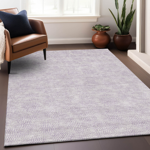 8' X 10' Lavender And Purple Geometric Washable Indoor Outdoor Area Rug