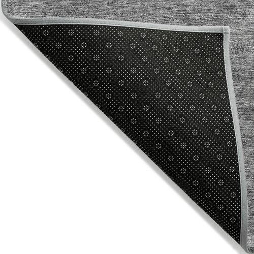 10' X 14' Gray And Charcoal Floral Washable Indoor Outdoor Area Rug