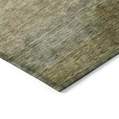 8' Fern Green And Beige Round Abstract Washable Indoor Outdoor Area Rug