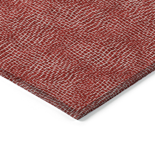 8' X 10' Red And Ivory Geometric Washable Indoor Outdoor Area Rug