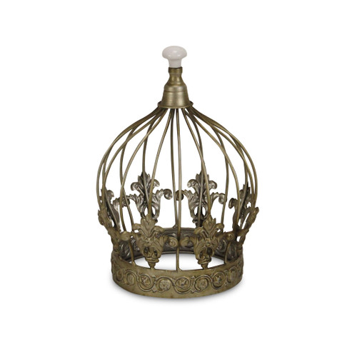 10" Bronze Metal Hand Painted Decorative Crown Tabletop Sculpture