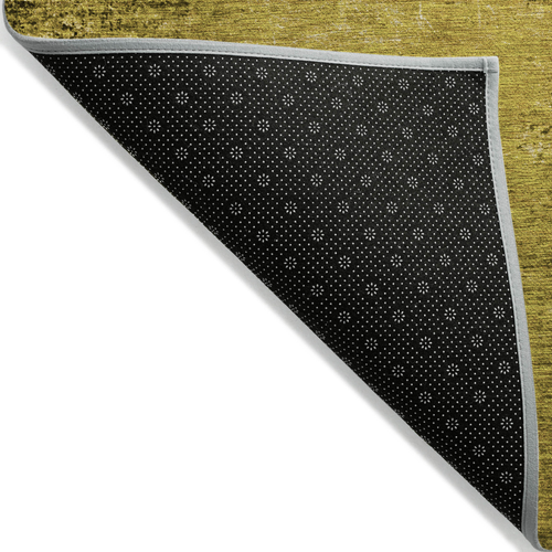 8' X 10' Gold Abstract Washable Non Skid Indoor Outdoor Area Rug