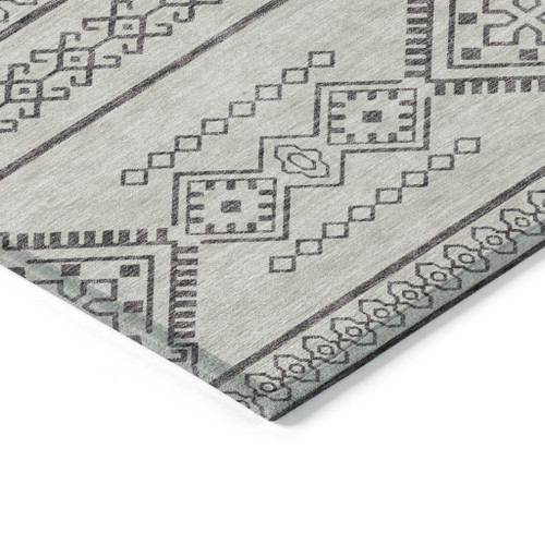 9' X 12' Beige And Brown Southwestern Washable Indoor Outdoor Area Rug