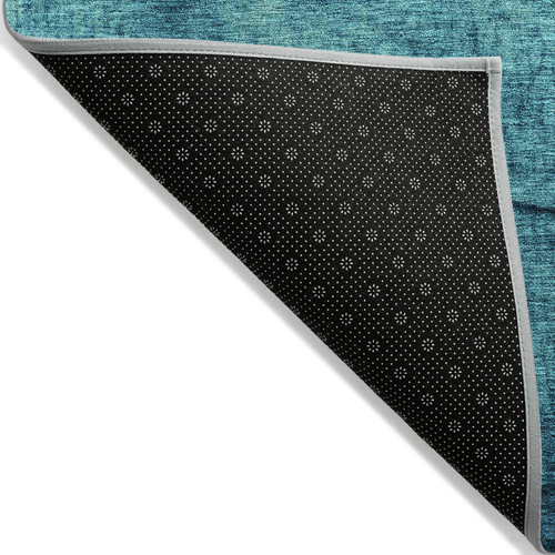 9' X 12' Teal Blue And Green Abstract Washable Indoor Outdoor Area Rug