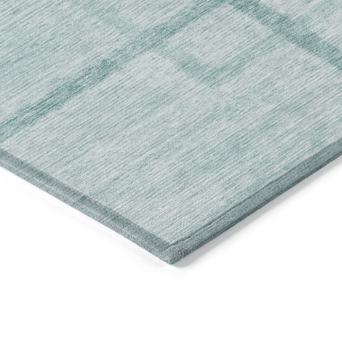 9' X 12' Teal Blue And Aqua Geometric Washable Indoor Outdoor Area Rug