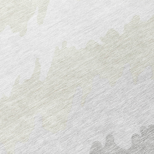 8' X 10' Ivory Beige And Taupe Striped Washable Indoor Outdoor Area Rug