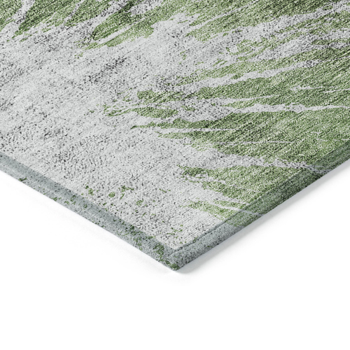 10' X 14' Green And Gray Abstract Washable Indoor Outdoor Area Rug