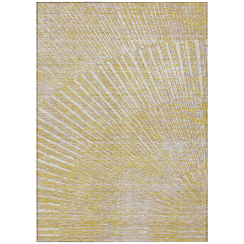 10' X 14' Wheat Abstract Washable Non Skid Indoor Outdoor Area Rug