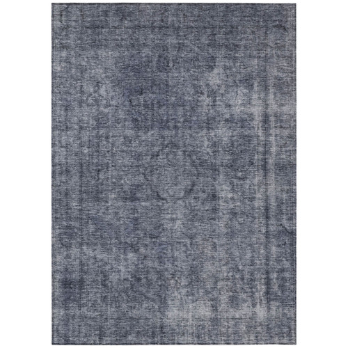 10' X 14' Blue And Gray Medallion Washable Indoor Outdoor Area Rug