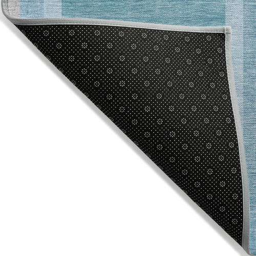 8' X 10' Teal Abstract Washable Indoor Outdoor Area Rug