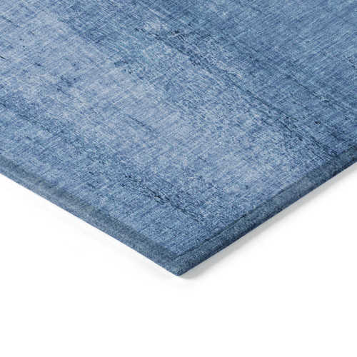 10' X 14' Sky Blue And Navy Blue Nautical Washable Indoor Outdoor Area Rug