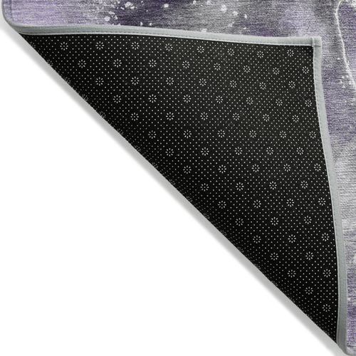 8' X 10' Gray and Purple Abstract Washable Non Skid Indoor Outdoor Area Rug
