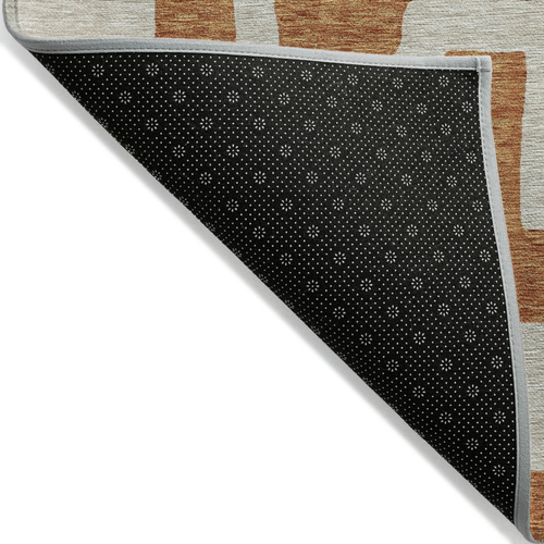 10' X 14' Terra Cotta And Gray Abstract Washable Indoor Outdoor Area Rug