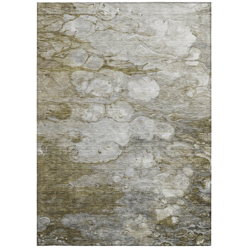 8' X 10' Brown Taupe And Ivory Abstract Washable Indoor Outdoor Area Rug
