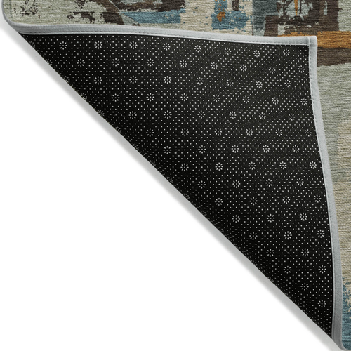 9' X 12' Beige Brown And Copper Geometric Washable Indoor Outdoor Area Rug