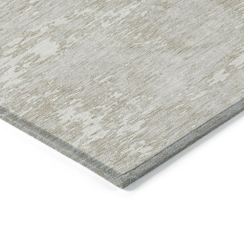 8' X 10' Ivory And Off White Abstract Washable Indoor Outdoor Area Rug