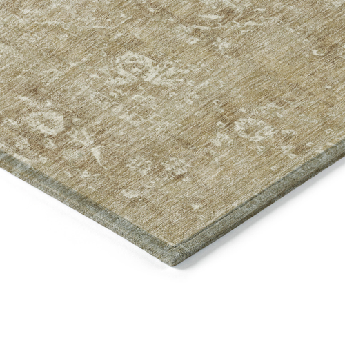 8' X 10' Ivory And Beige Medallion Washable Indoor Outdoor Area Rug