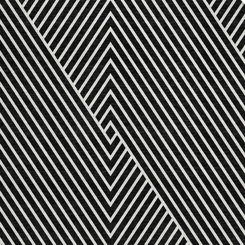 8' Black And Ivory Round Geometric Washable Indoor Outdoor Area Rug