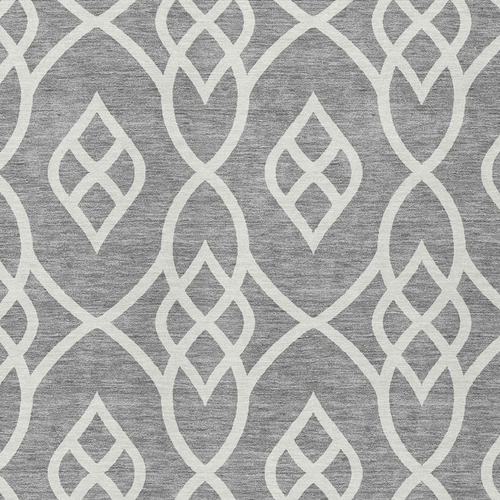 8' X 10' Gray And Ivory Trellis Washable Indoor Outdoor Area Rug
