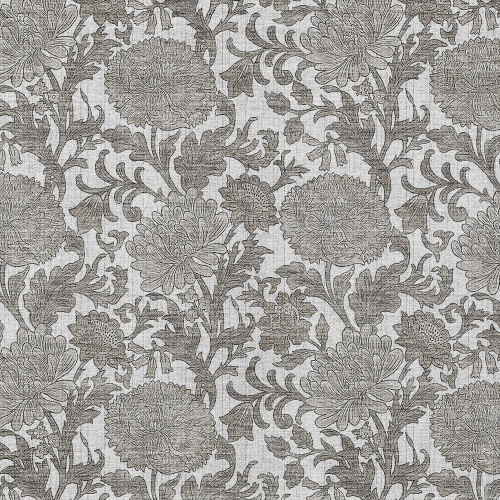9' X 12' Ivory And Gray Floral Washable Indoor Outdoor Area Rug