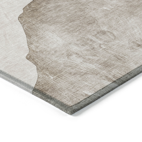 9' X 12' Tan Brown and Gray Abstract Washable Non Skid Indoor Outdoor Area Rug