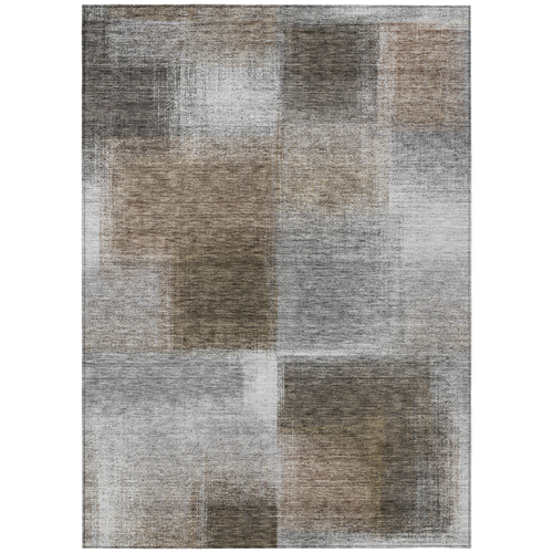 8' X 10' Silver Gray And Beige Abstract Washable Indoor Outdoor Area Rug