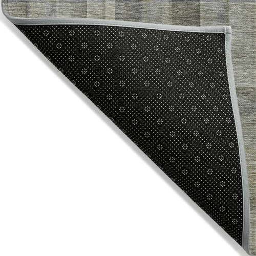 9' X 12' Gray Plaid Washable Non Skid Indoor Outdoor Area Rug