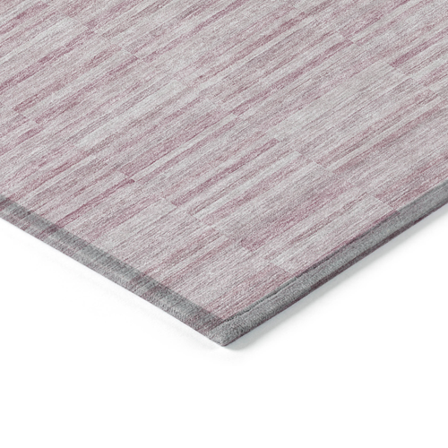 9' X 12' Blush Pink And Beige Striped Washable Indoor Outdoor Area Rug