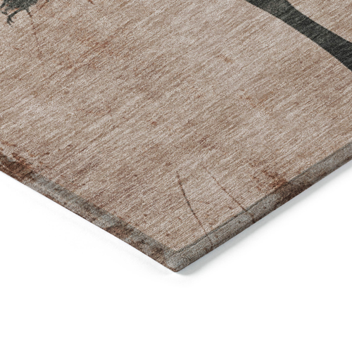 10' X 14' Rust And Charcoal Horse Washable Indoor Outdoor Area Rug