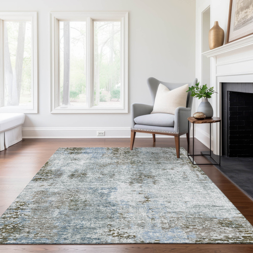 8' X 10' Brown Taupe And Gray Abstract Washable Indoor Outdoor Area Rug