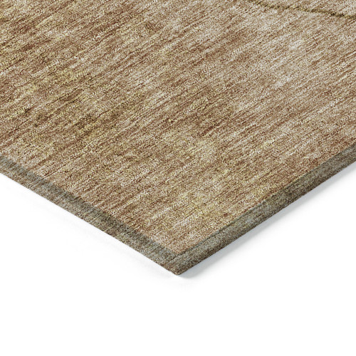 8' X 10' Orange Copper And Terra Cotta Abstract Washable Indoor Outdoor Area Rug