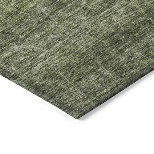 10' X 14' Olive Green And Ivory Geometric Washable Indoor Outdoor Area Rug