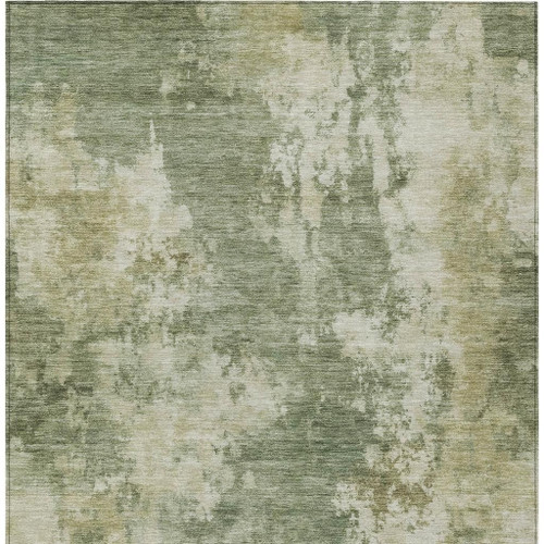 10' X 14' Sage And Beige Abstract Washable Indoor Outdoor Area Rug - Sage, Beige