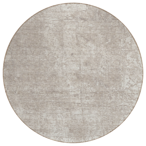 8' Round Ivory Round Abstract Washable Non Skid Indoor Outdoor Area Rug