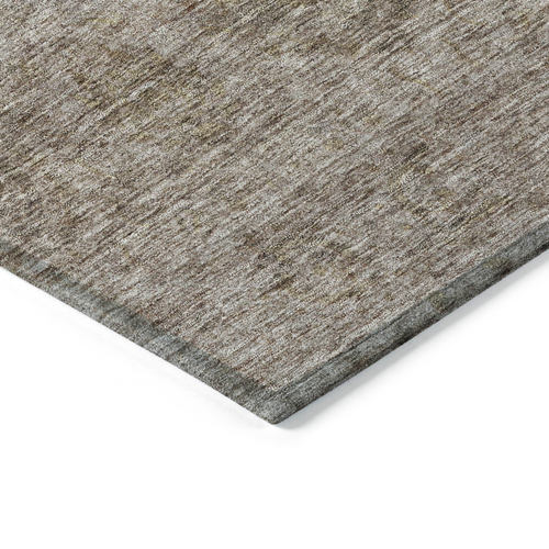 9' X 12' Brown And Tan Floral Washable Indoor Outdoor Area Rug