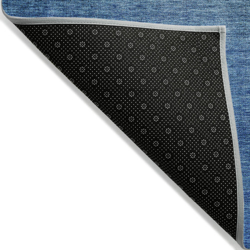 10' X 14' Olive Green Blue And Navy Blue Ombre Washable Indoor Outdoor Area Rug
