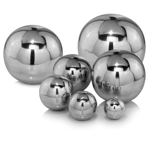 10" Silver Buffed Aluminum Decorative Orb