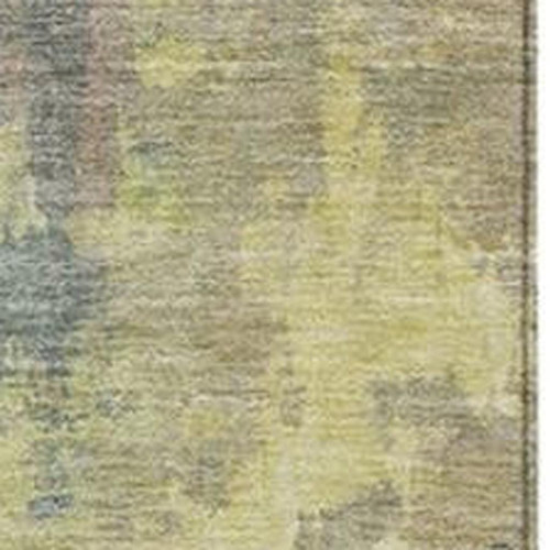 9' X 12' Pale Aqua And Ivory Abstract Washable Indoor Outdoor Area Rug