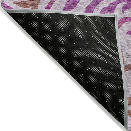 8' X 10' Lavender Blush And Purple Floral Washable Indoor Outdoor Area Rug