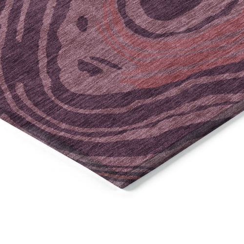 9' X 12' Burgundy Brick Red And Ivory Abstract Washable Indoor Outdoor Area Rug