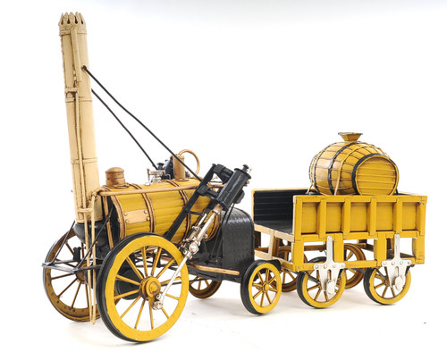 Homeroots Home Decor c1829 Yellow Rocket Steam Engine Model Sculpture