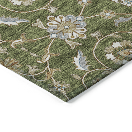 8' X 10' Olive Green Brown And Ivory Moroccan Washable Indoor Outdoor Area Rug