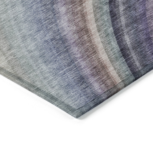 10' X 14' Beige Purple And Ivory Abstract Washable Indoor Outdoor Area Rug