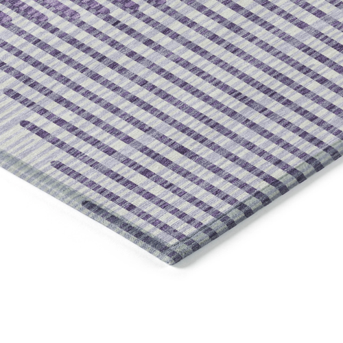 9' X 12' Purple Gray And Ivory Geometric Washable Indoor Outdoor Area Rug