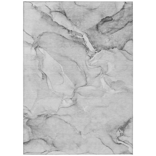 10' X 14' Gray Abstract Washable Non Skid Indoor Outdoor Area Rug