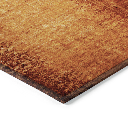 10' X 14' Orange Abstract Washable Non Skid Indoor Outdoor Area Rug