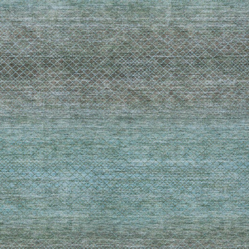 9' X 12' Teal Blue And Brown Geometric Washable Indoor Outdoor Area Rug - Teal Blue, Brown
