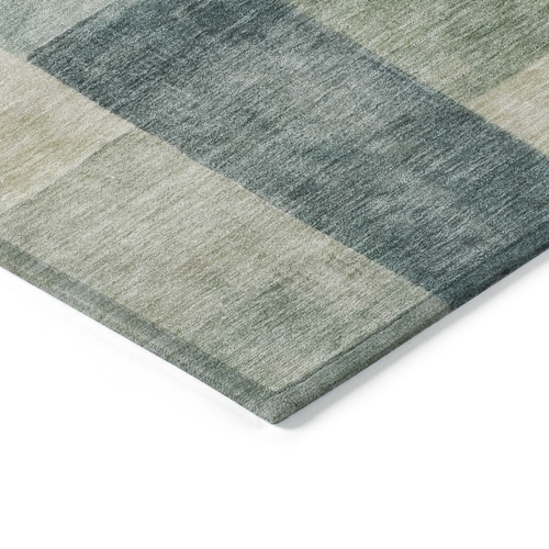9' X 12' Blue Geometric Washable Indoor Outdoor Area Rug