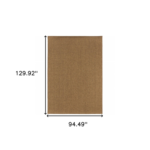 8' X 11' Tan Stain Resistant Indoor Outdoor Area Rug