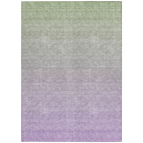 9' X 12' Artichoke Green And Lavender Ombre Washable Indoor Outdoor Area Rug